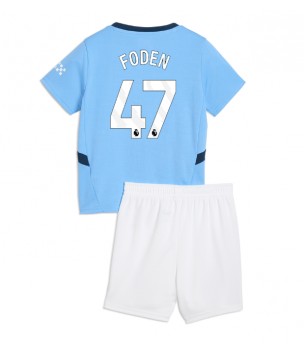 Billiga Manchester City Phil Foden #47 Hemmatröja Barn 2024-25 Kortärmad (+ Korta byxor)